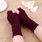 Half Finger Gloves for Women Winter Soft Warm Wool Knitting Arm Gloves Soft Warm Mittens Handschoenen Unisex Guantes Mujer Ne daiiibabyyy