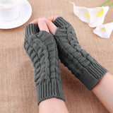 Half Finger Gloves for Women Winter Soft Warm Wool Knitting Arm Gloves Soft Warm Mittens Handschoenen Unisex Guantes Mujer Ne daiiibabyyy