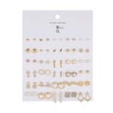 30pairs/lot of great deals New fashion Korean sweet flower heart-shaped bow woman rose gold color earrings set color set daiiibabyyy