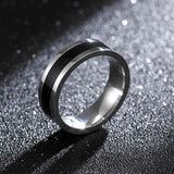 Stainless Steel Rings Classic Alliance Wedding Rings for Women Men Black & silver colour Color Rings Couple Jewelry Promise Band daiiibabyyy