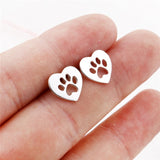 Trendy Jewelry Cute Animal Stud Earrings for Women Kids Fashion Metal Dog Paw Earings Simple Plane Ear Piercing Girls Brincos daiiibabyyy