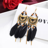 ZOSHI Bohemian Tassel Earrings for Women Dangle Long Earrings Feather Boho Drop Earrings Seed Beads Vintage Jewelry Brincos daiiibabyyy