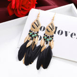 ZOSHI Bohemian Tassel Earrings for Women Dangle Long Earrings Feather Boho Drop Earrings Seed Beads Vintage Jewelry Brincos daiiibabyyy