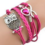 Bracelets on hand Infinity Owl Pearl Friendship Multilayer Charm Leather Bracelets Gift PP браслет на руку Stainless steel cheap daiiibabyyy