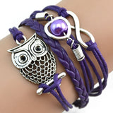 Bracelets on hand Infinity Owl Pearl Friendship Multilayer Charm Leather Bracelets Gift PP браслет на руку Stainless steel cheap daiiibabyyy