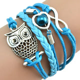 Bracelets on hand Infinity Owl Pearl Friendship Multilayer Charm Leather Bracelets Gift PP браслет на руку Stainless steel cheap daiiibabyyy