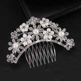 1Pc pearl flower head jewelry tiara white pearl leaf wedding headband bridal hair accessories for Women Bridal Head Ornament daiiibabyyy