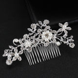 1Pc pearl flower head jewelry tiara white pearl leaf wedding headband bridal hair accessories for Women Bridal Head Ornament daiiibabyyy