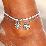 Boho Adjustable Anklet Antique Sea Turtle Animal  Charm Beads Chain Anklet Women Summer Beach Sandals Ankle Bracelet daiiibabyyy