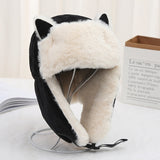 Women Warm Earmuffs Thicken Ear-flapped Hat Winter Cold-proof Warm Cotton Hat Cat Ears Cap 2022 Winter Russian Hat daiiibabyyy