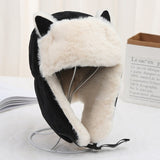 Women Warm Earmuffs Thicken Ear-flapped Hat Winter Cold-proof Warm Cotton Hat Cat Ears Cap 2022 Winter Russian Hat daiiibabyyy