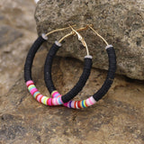 Multicolor Hoop Earrings for Women Fashion Female Girls Jewelry Polymer Clay Korean Earrings Cute Gifts daiiibabyyy