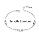 Silver color Stars Anklet Double Layer Silver plated Charms Ankle Bracelet Jewellery Anklets For Women Foot Jewelry A167 daiiibabyyy