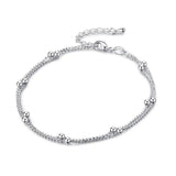 Silver color Stars Anklet Double Layer Silver plated Charms Ankle Bracelet Jewellery Anklets For Women Foot Jewelry A167 daiiibabyyy