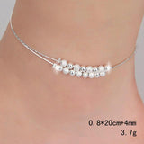 Silver color Stars Anklet Double Layer Silver plated Charms Ankle Bracelet Jewellery Anklets For Women Foot Jewelry A167 daiiibabyyy