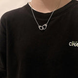 Punk Style Handcuff Necklace for Women Men Fashion Jewelry Lover's Collares FREEDOM Choker Valentine's Day Couple Gifts daiiibabyyy