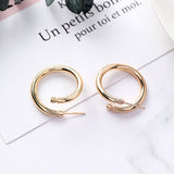 Fashion New Stainless Steel Stud Earrings For Women Geometric Gold Simple Earrings Brincos 2020 Trendy Christmas Accessories daiiibabyyy