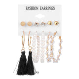 VKME Fashion Gold Pearl Earrings Set For Women Vintage Metal Hoop Earings Geometric Circle Drop Earrings 2021 Jewelry daiiibabyyy