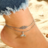 anklets with metal butterfly and rhinestone design