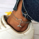 anklets with metal butterfly and rhinestone design daiiibabyyy