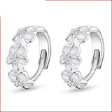 Luxury New 2021 Piercing Stud Earrings Crystal Zircon Row Silver Color Huggie Earrings For Women Female Brincos oorbellen daiiibabyyy