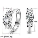 Luxury New 2021 Piercing Stud Earrings Crystal Zircon Row Silver Color Huggie Earrings For Women Female Brincos oorbellen daiiibabyyy