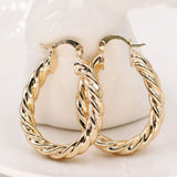 Trendy Statement Gold Copper Hoop Earrings For Women Round Gold Eardrop Luxury Jewelry Accessories for Wedding Anniversary Gift daiiibabyyy