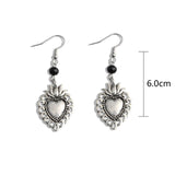 Vintage Witch Vampire Ghost Heart Magic Mirror Skeleton Drop Earrings Gothic Dangling Jewelry Gift daiiibabyyy