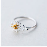 Korean Style Daisy Flower Elegant Opening Rings Women Adjustable Wedding Party Engagement Finger Rings Statement Jewelry Gift daiiibabyyy