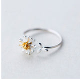 Korean Style Daisy Flower Elegant Opening Rings Women Adjustable Wedding Party Engagement Finger Rings Statement Jewelry Gift daiiibabyyy