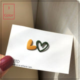 LANIWOO Hollow Heart Stud Earring 2021 New Fashion Painting Candy Color Jewelry  Accessory daiiibabyyy