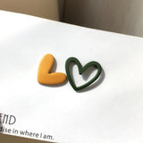 LANIWOO Hollow Heart Stud Earring 2021 New Fashion Painting Candy Color Jewelry  Accessory daiiibabyyy