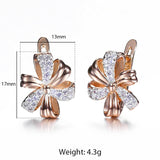 New Vintage Cut Out Flower Square Drop Earrings Natural Cubic Zircon Stone for Women 585 Rose White Gold Stud Earring 2021 Trend daiiibabyyy