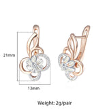 New Vintage Cut Out Flower Square Drop Earrings Natural Cubic Zircon Stone for Women 585 Rose White Gold Stud Earring 2021 Trend daiiibabyyy