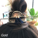 Hair Sticks Feather Bun Cuff Leaf HairPin Set Women Unique Wedding Hair Accessories for Women Retro Hair Pins Cage Femme Jewelry daiiibabyyy