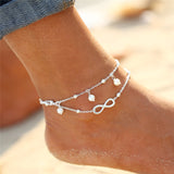 2pcs/Set Blue/White Color Boho Beads Ankle Bracelet Hot Sale Natural Shell Anklets For Women Bohemian Jewelry Wholesale daiiibabyyy