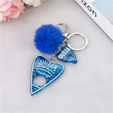 1PC Women Ouija Planchette Keychain Resin Pompom Charms Handbag  Keyring With Puffer Ball Punk Board Crafts daiiibabyyy