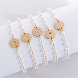 Gold/Steel Color 26 Alphabet Initial Letter Bracelets Bangles for Women Girls Charm Adjustable Chain Charm Party Bileklik Pulsei daiiibabyyy