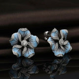 New Korea Sweet Cute Flower Crystal Temperament Geometric Shiny Zircon Earrings Statement Earrings for Women Girl Pendientes daiiibabyyy