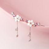 New Korea Sweet Cute Flower Crystal Temperament Geometric Shiny Zircon Earrings Statement Earrings for Women Girl Pendientes daiiibabyyy