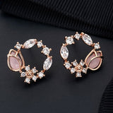 New Korea Sweet Cute Flower Crystal Temperament Geometric Shiny Zircon Earrings Statement Earrings for Women Girl Pendientes daiiibabyyy