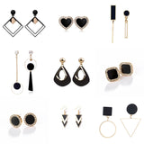 Black Hanging Long Earrings for Women Triangle Square Statement Drop Earrings 2021 boucle oreille femme Fashion Jewelry daiiibabyyy