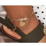 Delicate Heart Initials Anklets For Women Ankle Bracelet Gold Plated Zircon Letter Beach Accessories Boho Jewelry Gifts daiiibabyyy