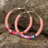 Multicolor Hoop Earrings for Women Fashion Female Girls Jewelry Polymer Clay Korean Earrings Cute Gifts daiiibabyyy