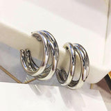 2021 Retro Alloy Metal Round Hoop Earrings for Women Fashion Gold Color Silver Color Bohemian Jewelry Earrings Party Gift daiiibabyyy