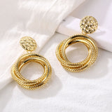 2021 Retro Alloy Metal Round Hoop Earrings for Women Fashion Gold Color Silver Color Bohemian Jewelry Earrings Party Gift daiiibabyyy