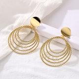 2021 Retro Alloy Metal Round Hoop Earrings for Women Fashion Gold Color Silver Color Bohemian Jewelry Earrings Party Gift daiiibabyyy