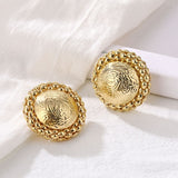 2021 Retro Alloy Metal Round Hoop Earrings for Women Fashion Gold Color Silver Color Bohemian Jewelry Earrings Party Gift daiiibabyyy