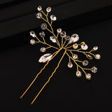 Gold Pearl Tiara Hairpin Clip Crystal Rhinestone Hair Jewelry For Women Flower Handmade Headband Wedding Bridal Hair Accessories daiiibabyyy