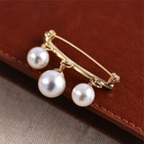 Fashion Pearl Fixed Strap Charm Safety Pin Brooch Sweater Cardigan Clip Chain Brooches Jewelry daiiibabyyy